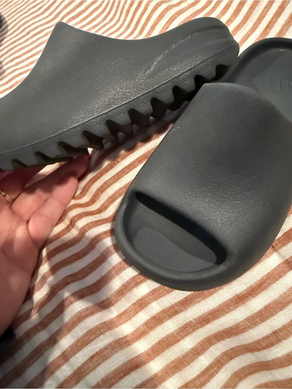 Yeezy Kids Matte Black Foam Slide Sandals